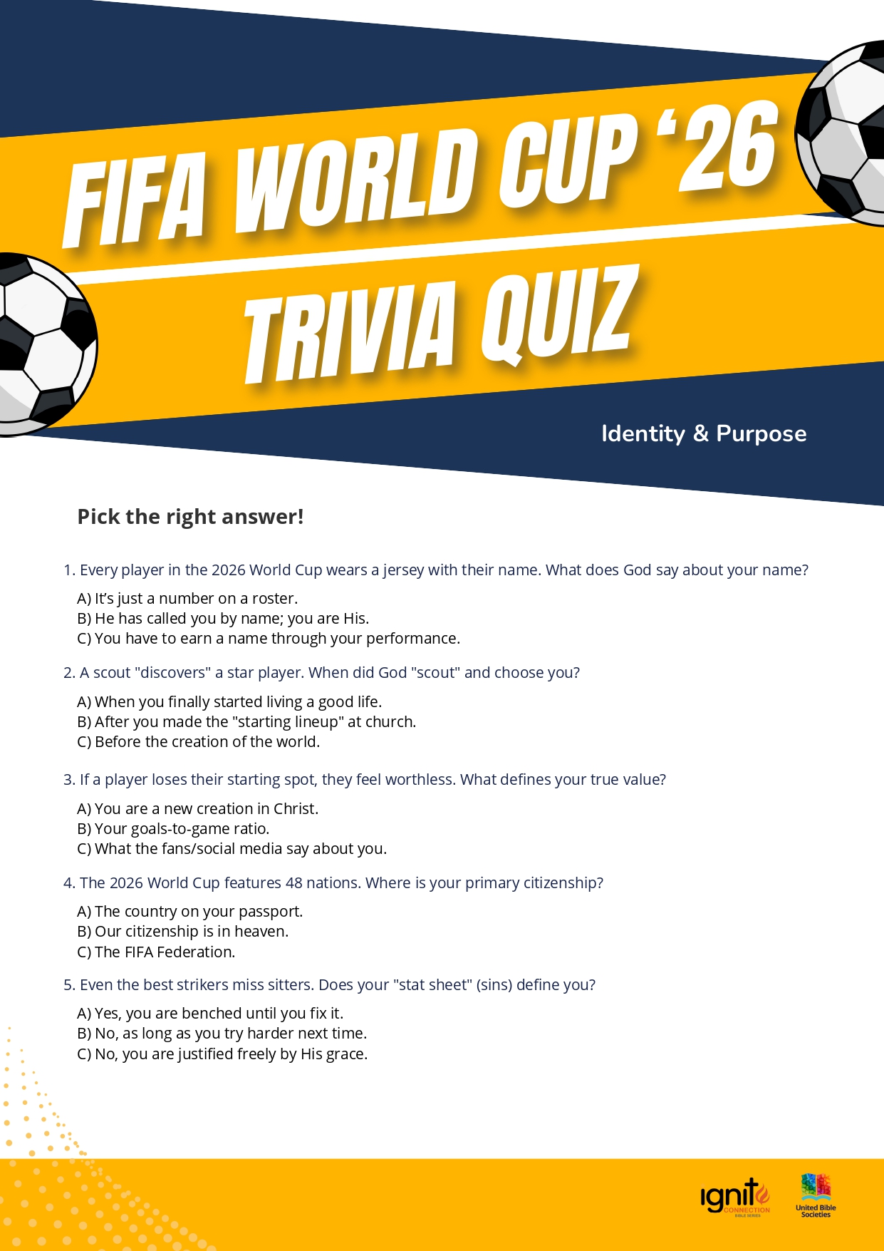 Trivia Quiz – Theme 1: Identity & Purpose