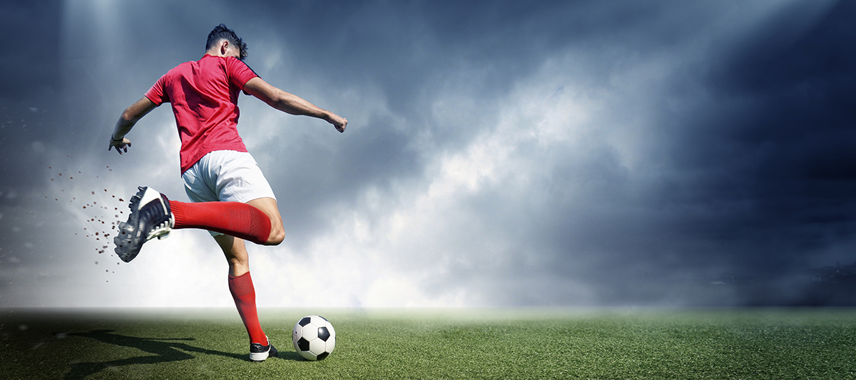 football,player,,dark,cloudy,background.,the,imaginary,stadium,is,modelled